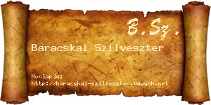 Baracskai Szilveszter névjegykártya